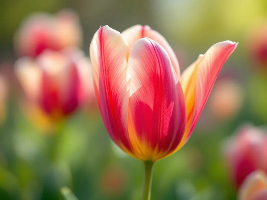 Zbliżenie na kielichowaty kwiat tulipana
